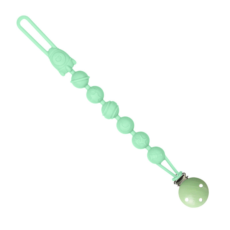 Baby food grade silicone anti-drop chain gnawing tooth glue anti-drop bracelet beech anti-drop pacifier clip baby pacifier chain