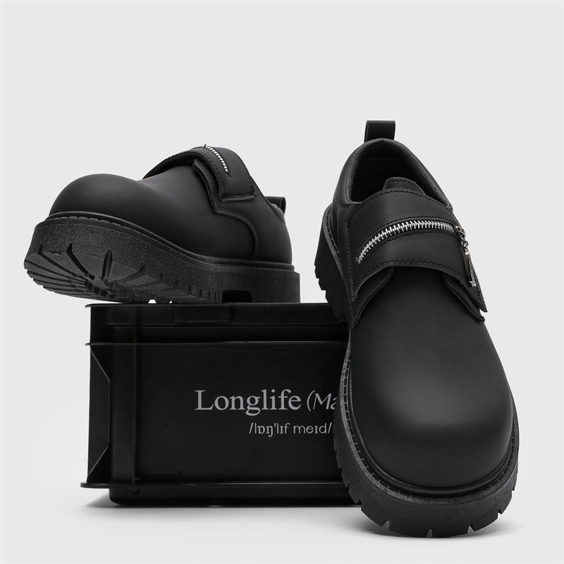Derby shoes men's new arrival matte classy sense mencasual black british style mickey big head workwear small leather shoes