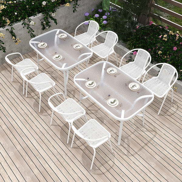 Outdoor tables and chairs, courtyard, balcony, white outdoor leisure, open-air stall, waterproof and sunscreen, folding coffee table, catering, outside pendulum