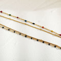 European and american cross-border jewelry: colorful beaded bracelet, double-layer 14k gold plated bare chain, minimalist style bestseller bracelet