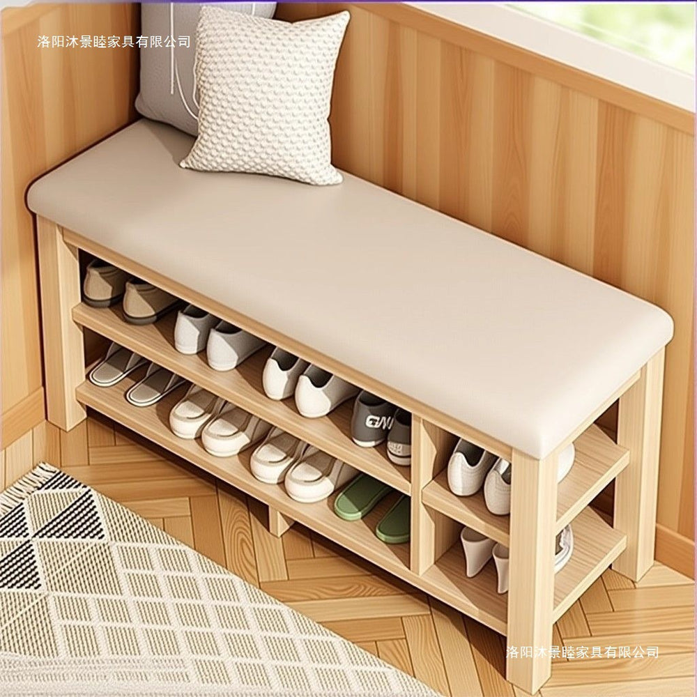 Solid wood leg shoe changing stool for home door can sit storage scandinaviancasual shoe stool small apartment entrance stool