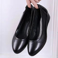 [soft leather soft bottom] famous brand broken code shoes soft leather year-end non-slip soft leather soft bottom leather shoes women's wedge flat leather shoes