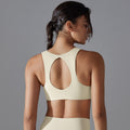 New arrivalpure color double-sided nylon sexy low-cut back sports intimates tight high elastic fitness yoga wear bra for women