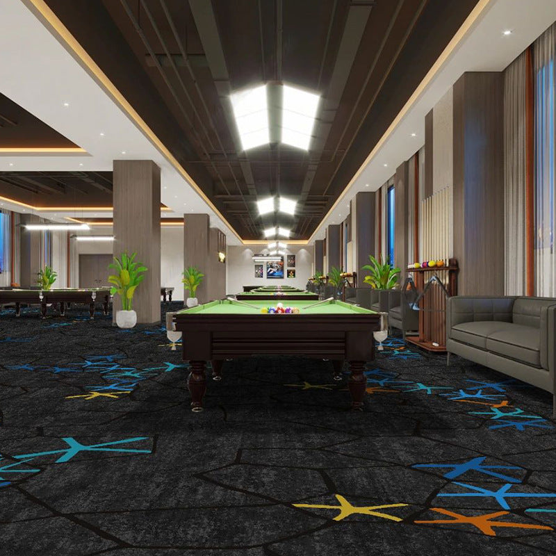 Custom billiard hall carpet - full coverage, printed design, large area, hotel & commercial billiard room nylon fire-retardant b1 carpet