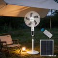multifunctional solar charging floor fan - solar fan for home, outdoor use, solar electric fan with night light