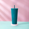 Spray painted dark green