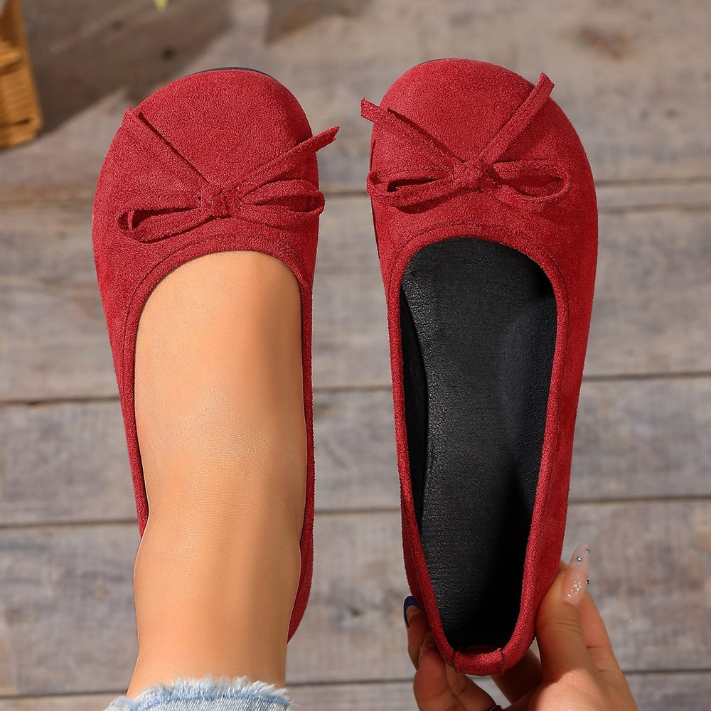 Exportplus size suede bows round toe small flats women's  summernew arrivalflatsflatscasual bean shoes