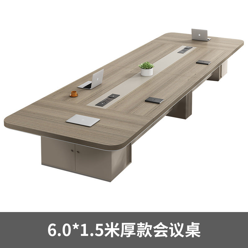 Conference table - long, minimalist rectangular design for meeting rooms, office furniture, suitable for small to large conference and negotiation settings - table and chair set