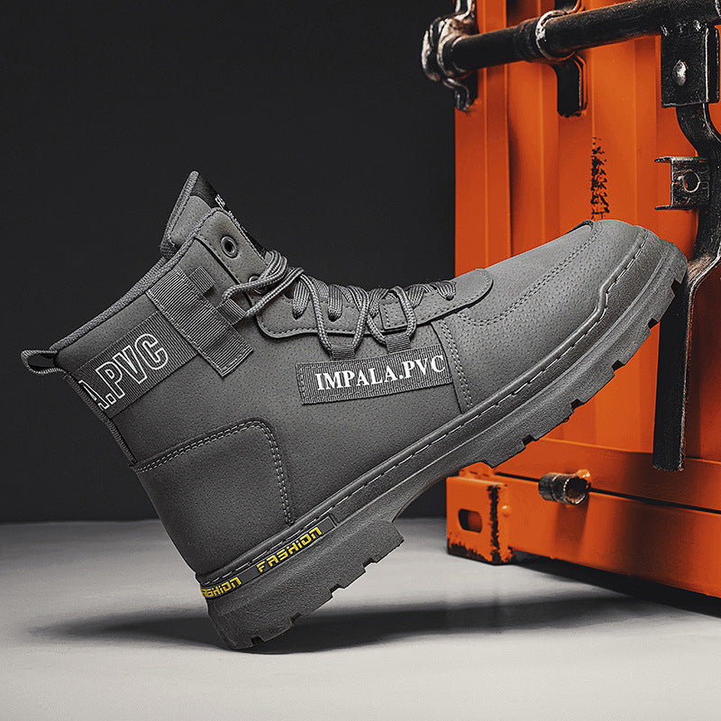 Men's safety shoes 2025 new waterproof non-slip work shoes for men, spring athletic high-top martin boots