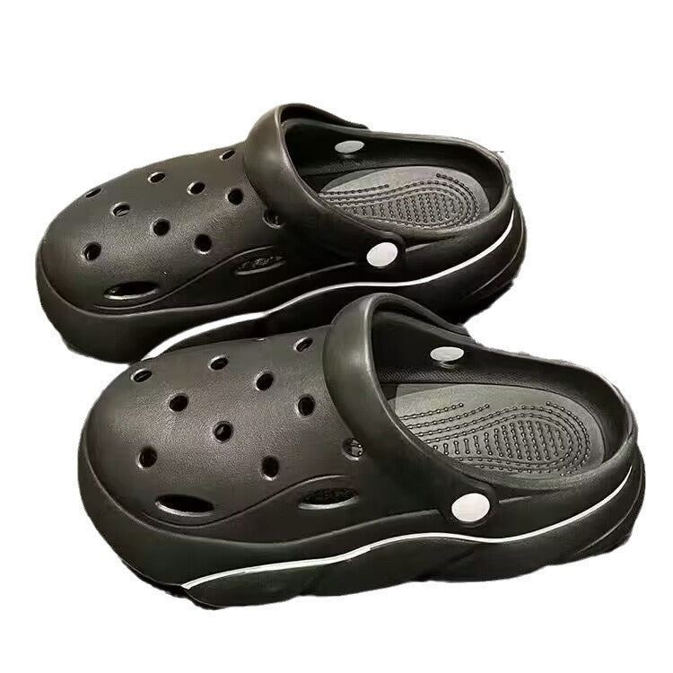 Women's clogs summer wholesale outdoor wear 2024 new thick sole beach couple closed toe half slippers women's sandals