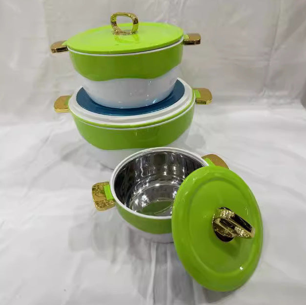 Large capacity 1.8l-3.5l-6l factory direct sales food warmersuit3pcs thermal insulation box kitchen tableware
