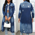 European and american denim jacket for women,  new  style distressed ripped jean jacket, fashionable washed denim outerwear