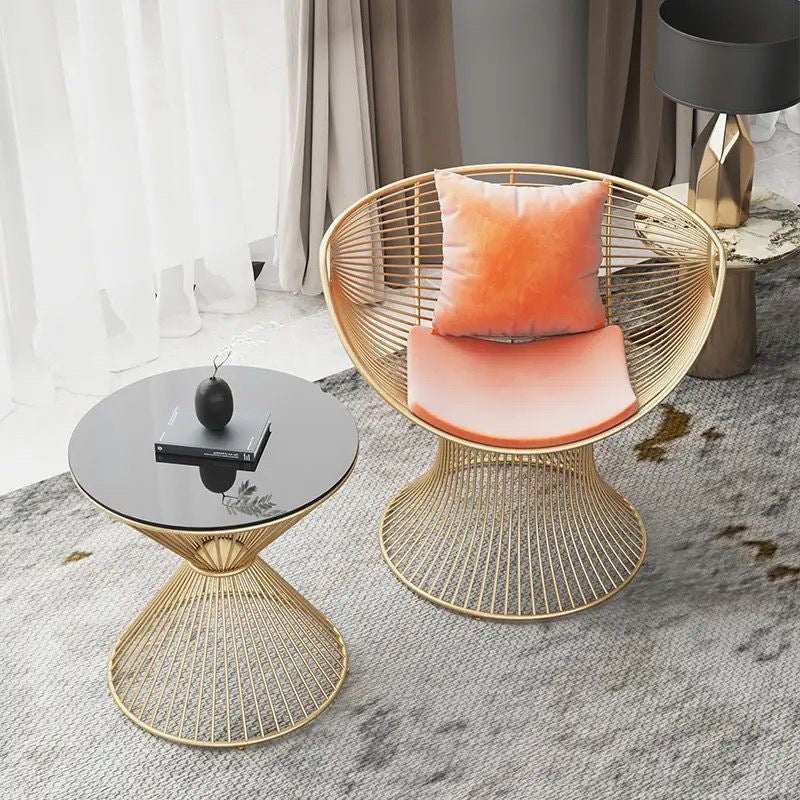 New arrivalins style iron casual single sofa coffee table suitaccessible luxuryfor home balcony table sofa chair combination