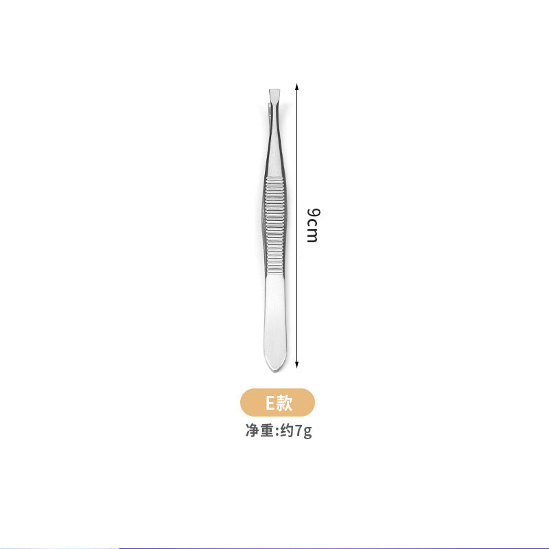 Manufacturer supplies flat mouth oblique mouth stainless steel eyebrow clip high precision eyebrow plucking tweezers beauty eyebrow trimming tool spot