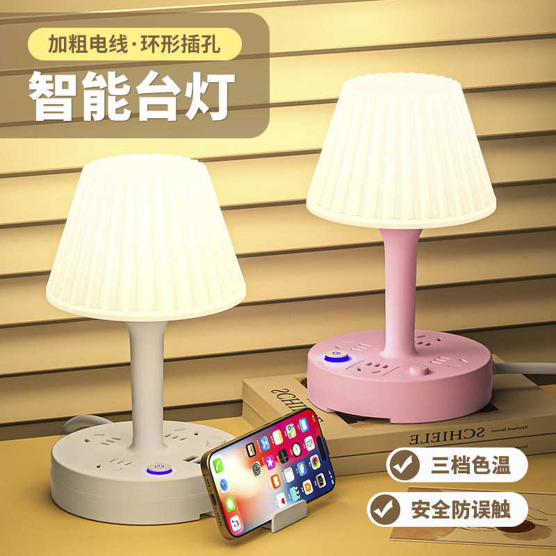 For home bedside table lamp master bedroom classy sense of accessible luxury night light baby feeding eye protection usb sleep light socket