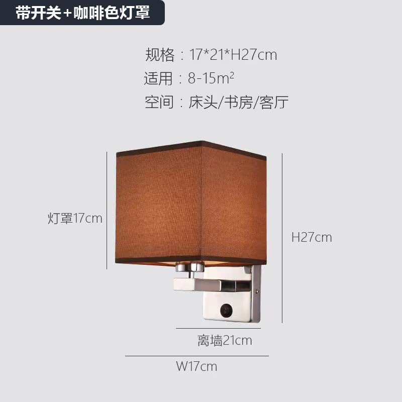 Hotel room aisle wall lamp - modern minimalist background wall bedroom bedside silver wall light - simple luxury style