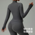 Lulu zip-up compression long sleeve yoga top women's running fitness jacket cloud feel breathable activewear top