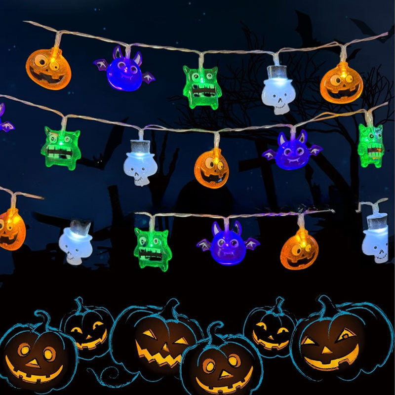 New Halloween light string skull ghost horror decorative lights ghost festival atmosphere small lights battery box pumpkin lights