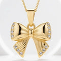 fashion e-commerce ins style titanium steel diamond-encrusted accessible luxury stainless steel plated 14k gold butterfly necklace for women wholesale