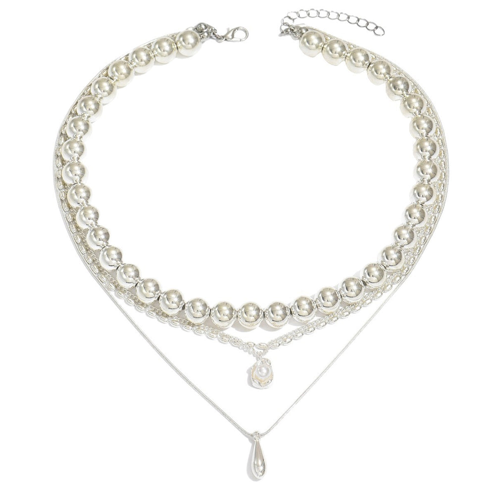 Stacked sweater necklace wholesale cross-border fashion multi-layer design pendant jewelry women's versatile autumn and winter beaded necklace