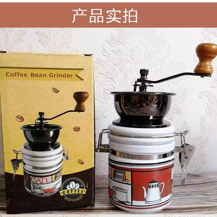 Hand grinder retro coffee grinder ceramic powder bin hand grinder coffee machine manual coffee bean grinding appliance