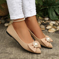 Exportplus sizeflats bean shoes  new arrival pointed toe flats shoes rhinestone pearl bowsall year roundflats