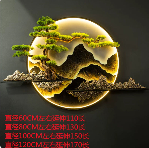 New chinoiserie outdoor waterproof wall lamp solar villa courtyard lamp outdoor wall background shadow wall landscape wall lamp