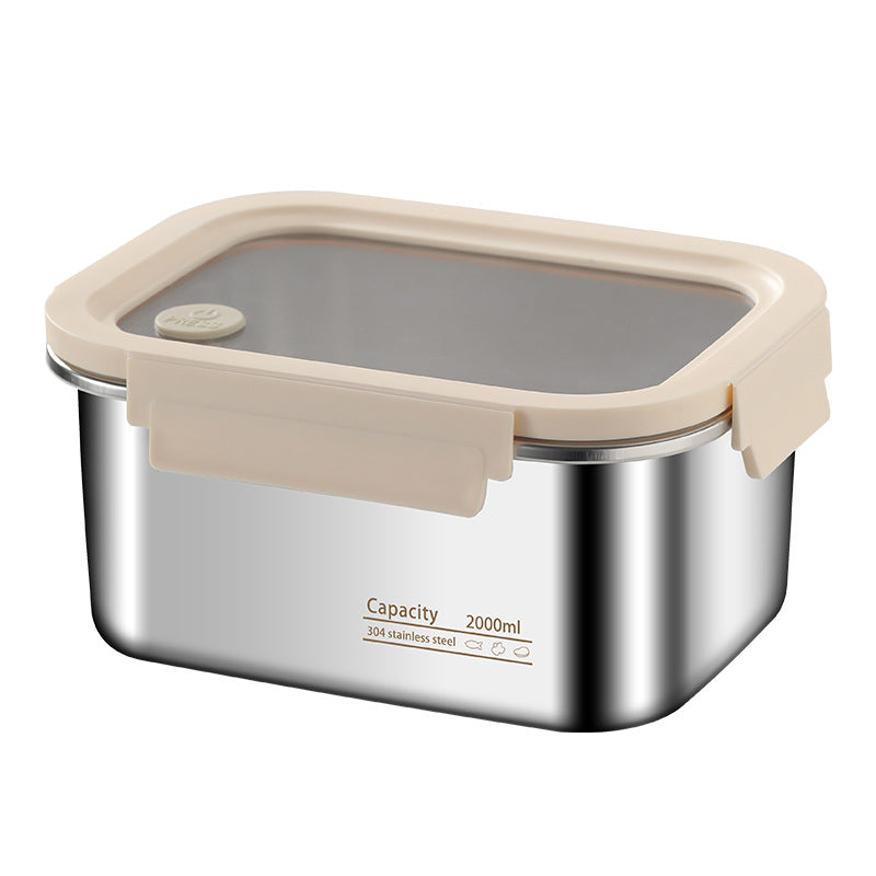 304 stainless steel rectangular lunch box with lid - food container for picnics, bento boxes, and refrigerator storage