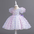 Yimingzhi/yiming zhi girls' wholesale bow tutu dress first birthday princess dress rainbow gown children's clothing
