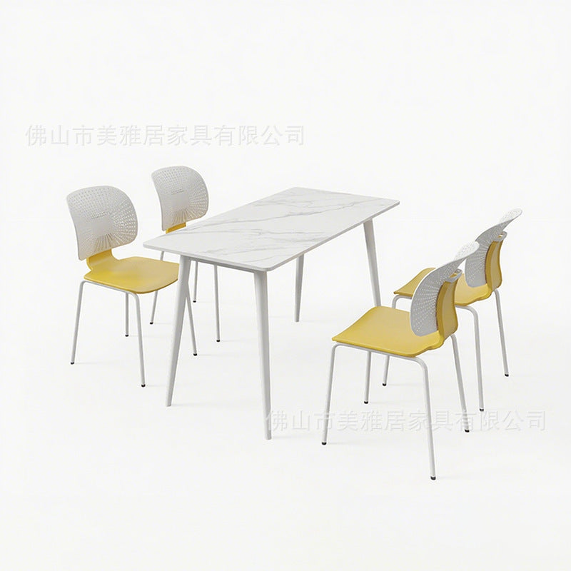 Company staff restaurant School canteen Custody class Table and chair combination 4 people 6 people Staff dining table and chair Rock slab table Commercial