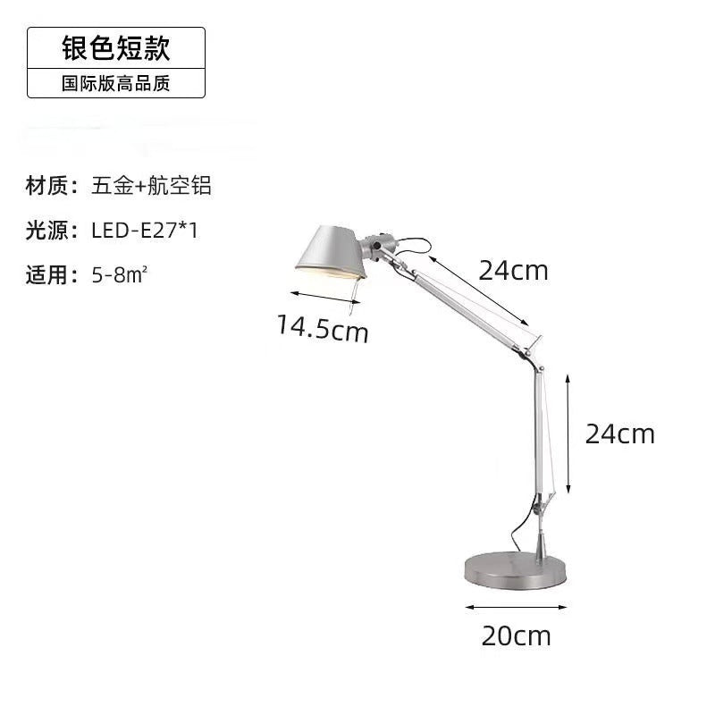 Nordic long-arm table lamp office desk reading study hotel b&b telescopic foldable rocker straw hat table lamp