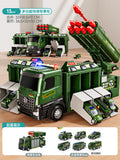 Kids' large military ejection car transforming track missile car parking tank alloy car boy toy ages 3-6