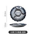 Japanese tableware sushi marinade platter plate four grids plate ceramic divided vegetable plate fruit plate dried fruit snack plate