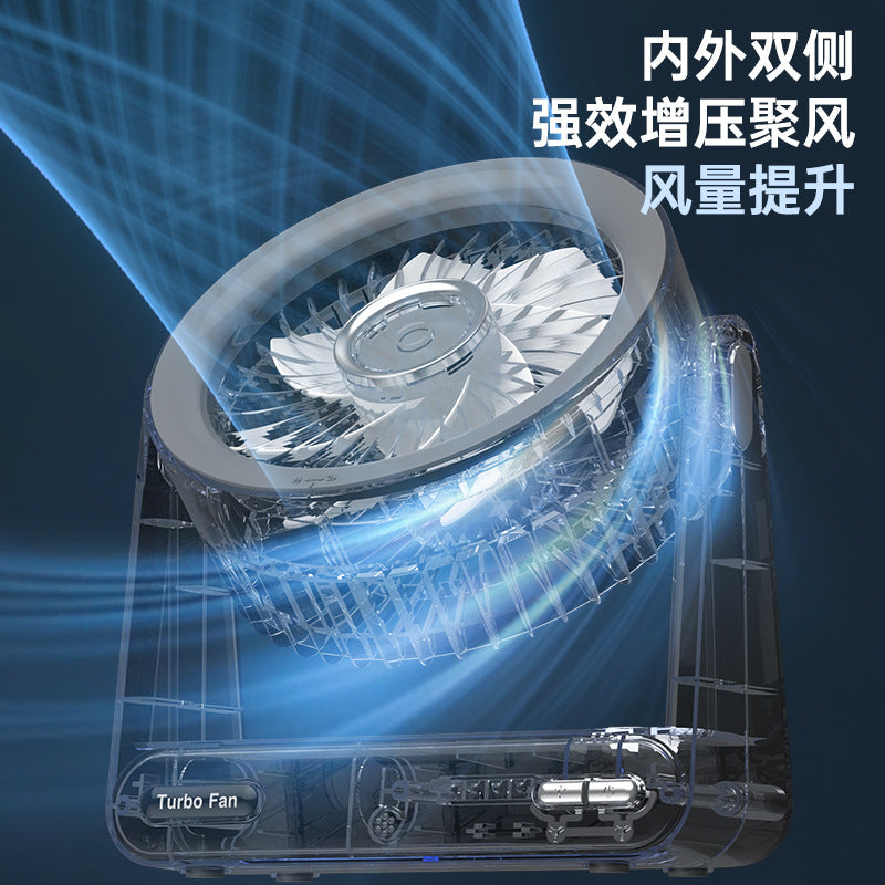 desktop usb mini fan with long battery life, voice timing, electric fan, strong wind, household circulation fan