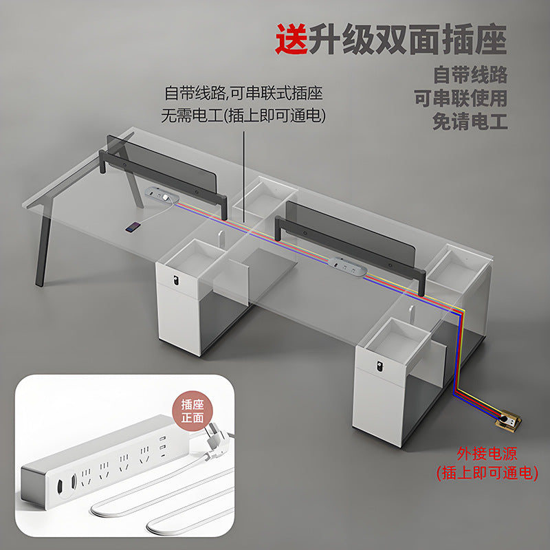 Saint li staff desk and chair combination casual modern employee booth four-six person desk screen workstation electric