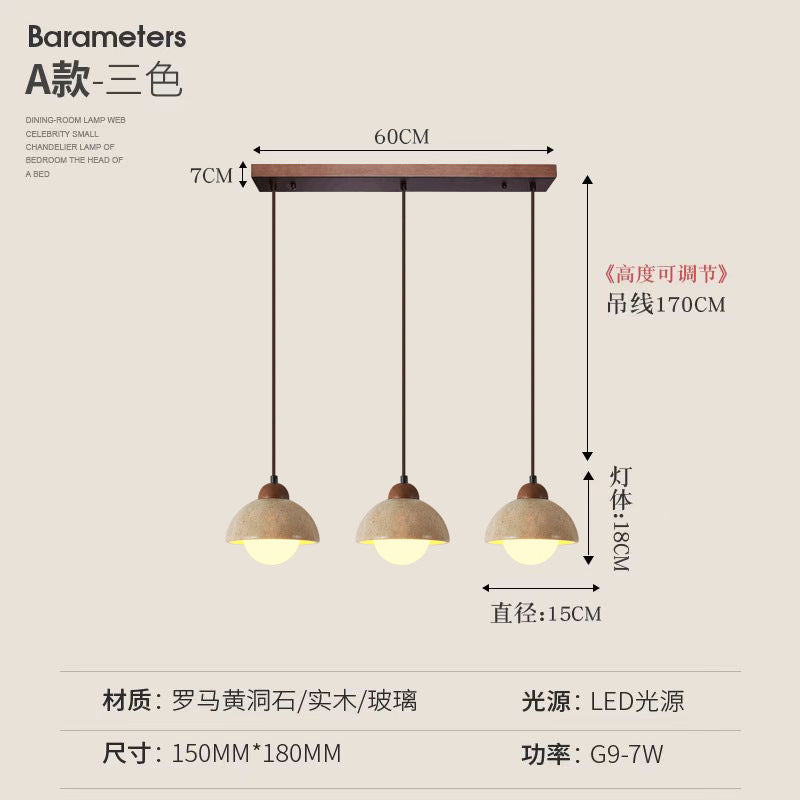 Medieval bedside chandelier hall wabi sandy wind creative cream wind yellow travertine master bedroom restaurant small chandelier lighting