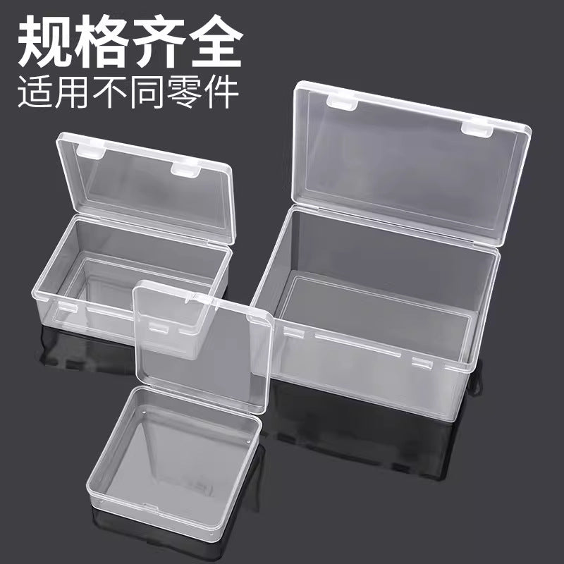 Transparent parts box electronic components clear thickened plastic storage small screws accessories durable tool organizer