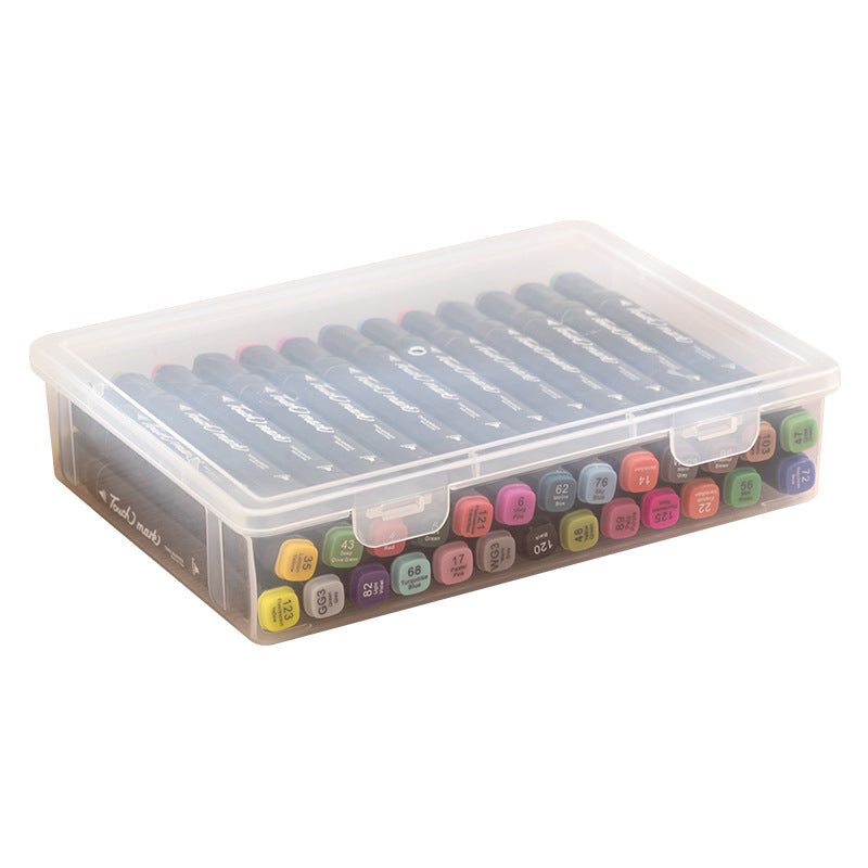 Japanese-style desktop storage box Transparent book ID marker Stationery storage box Office a5 file storage box