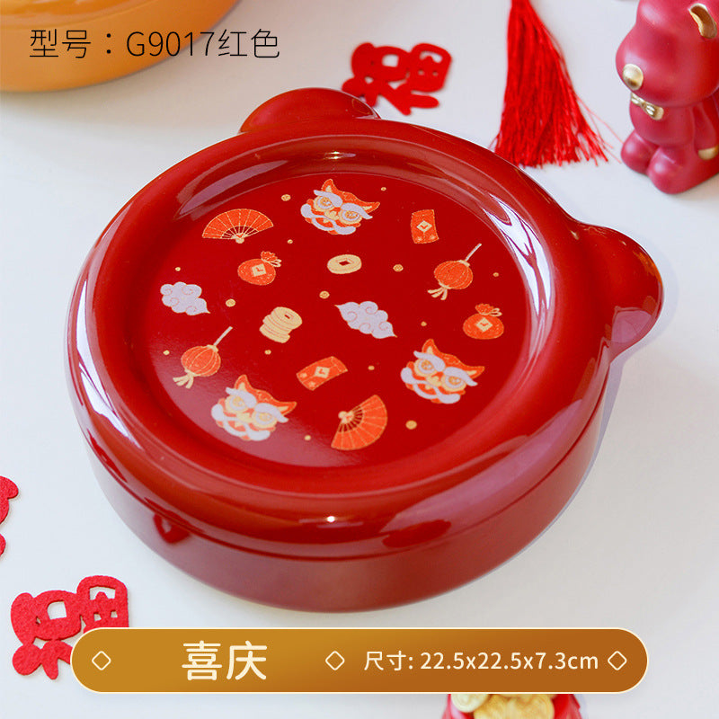 Chinese wedding candy plate Chinese New Year dried fruit box Internet celebrity explosion household living room snack plate housewarming new home nut plate