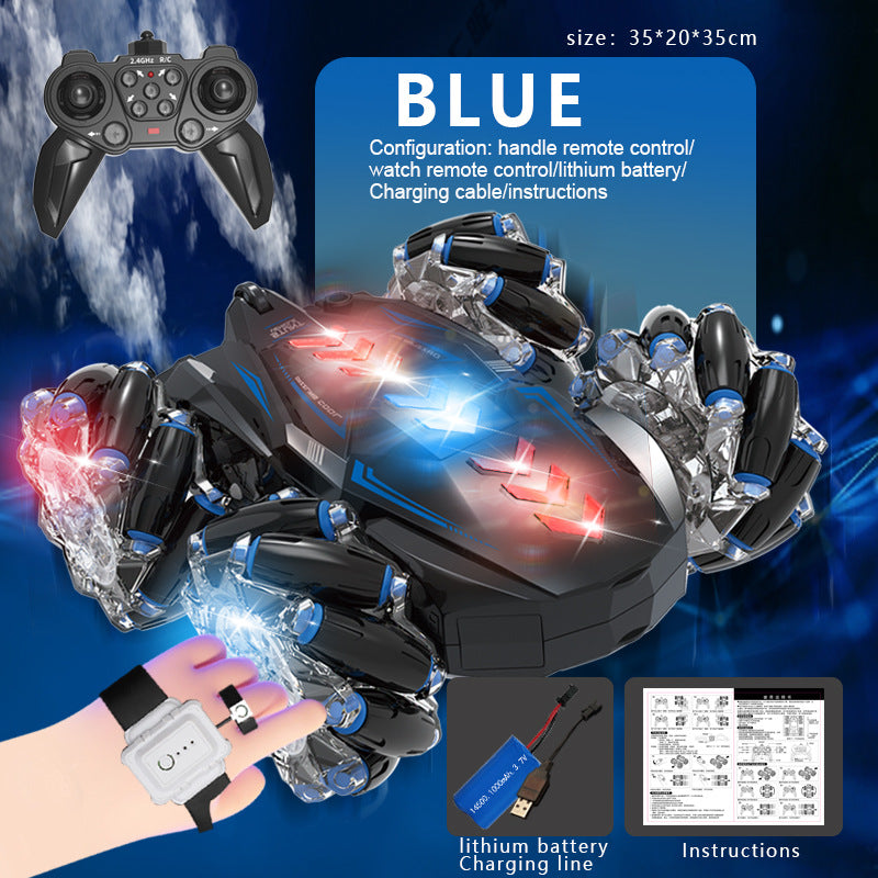 children's remote control toy car double-sided spray car drift car gesture sensor four-wheel drive off-road vehicle lighting wholesale