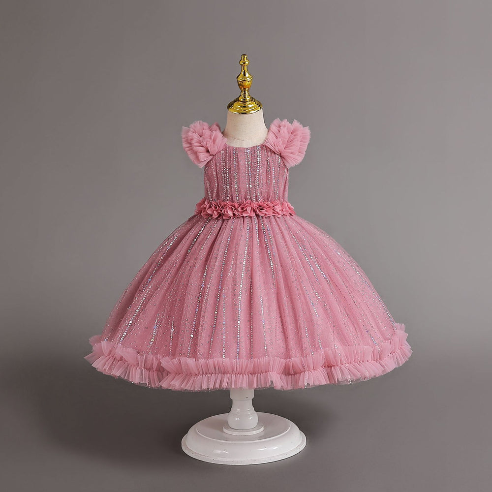 New arrival: sequined floral princess dress for girls - perfect for christmas and special occasions!