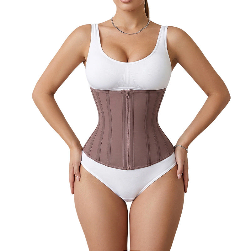 Oemexporthot selling mesh 24 bone external zipper double breasted waist belt slimming body shaping waist belt