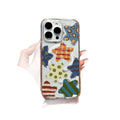 Doodle star polka dot iphone 17 case, apple 16 pro max magnetic shockproof transparent soft case 15