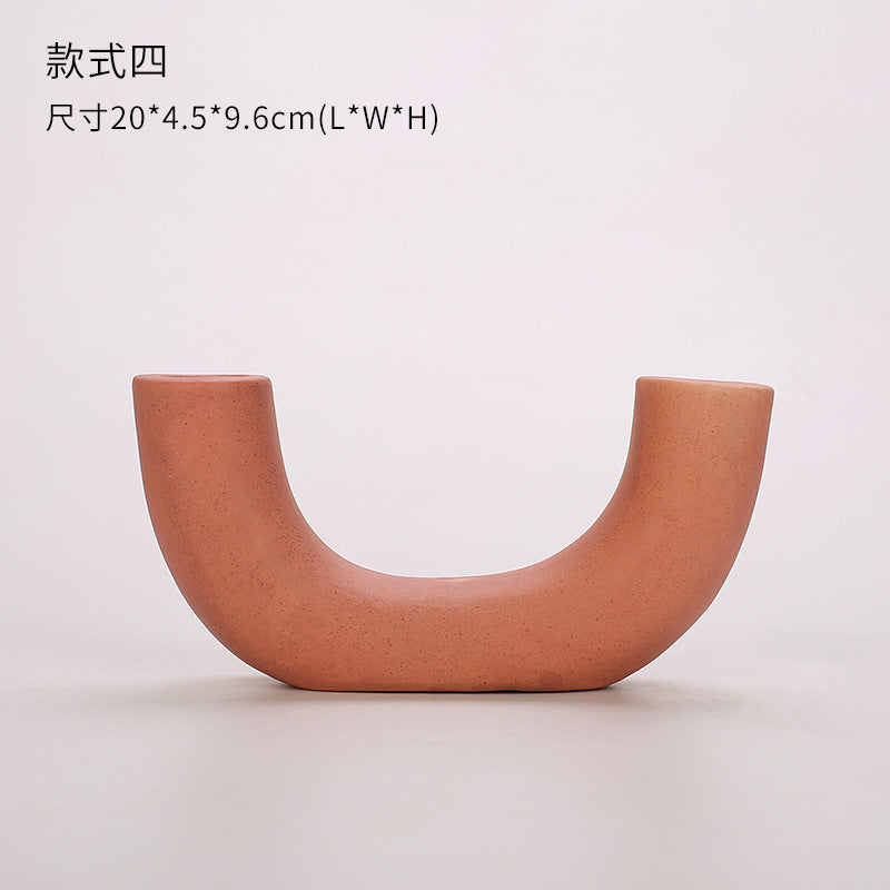 Nordic ins simple creative candle holder candle light dinner ceramic candle holder geometric candle holder decorative props office