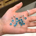 Spring flash blue grape tassel earrings women's light luxury classy earrings elegant niche two-wear earrings