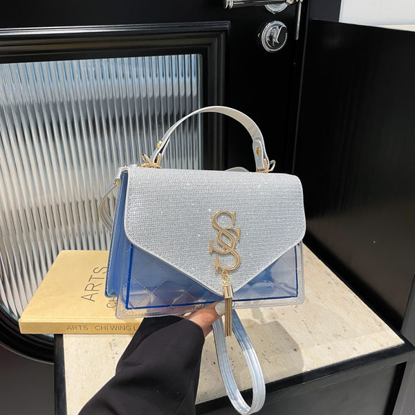 2025 popular new fashion handbag bag women's personality versatile letter shoulder bag messenger bag small fragrant style tassel