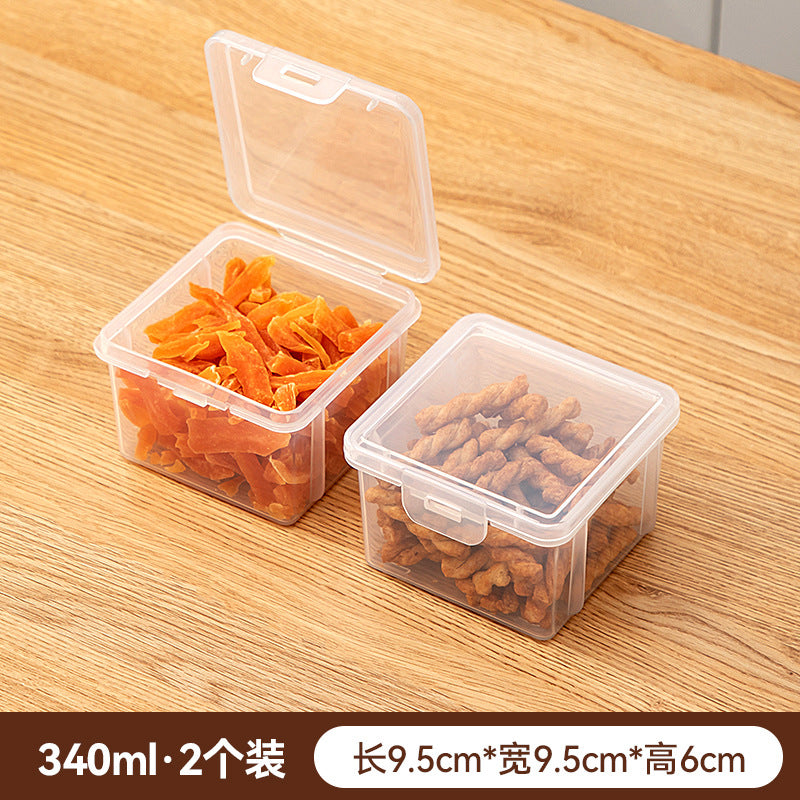 Desktop square clamshell storage box Plastic crisper Food grade nut snack storage box Sealed storage box
