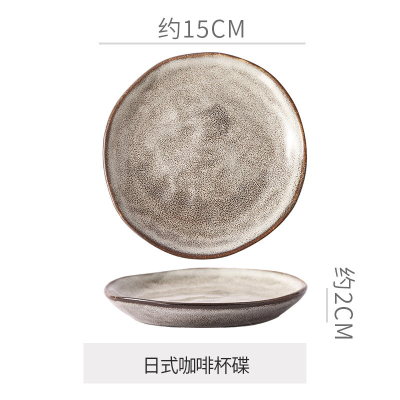 Retrostylish ceramic coffee cup and saucer kiln wind stone ceramic mug office for home afternoon tea cup