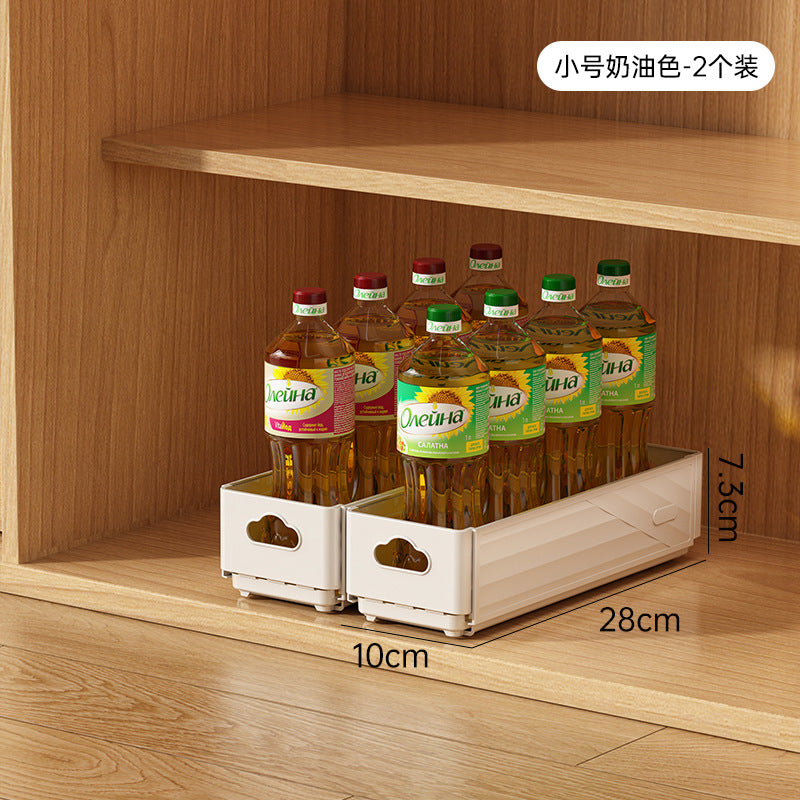 Retractable storage box Living room Kitchen cabinet Seasoning storage box Drawer Folding rectangular snack desktop storage basket