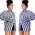 e-commerce direct from the source:  autumn european and american style women's fashion striped print loose shirt dress
